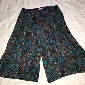 Anthropologie The Essential Culottes Snakeskin Wide Cropped Pants Size 14